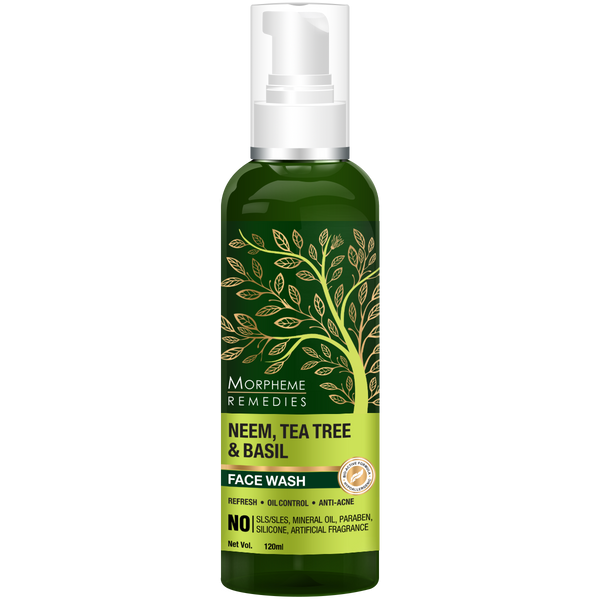 Neem, Tea Tree & Basil - Oil Control, Anti Acne Soap Free Face Wash - 120ml